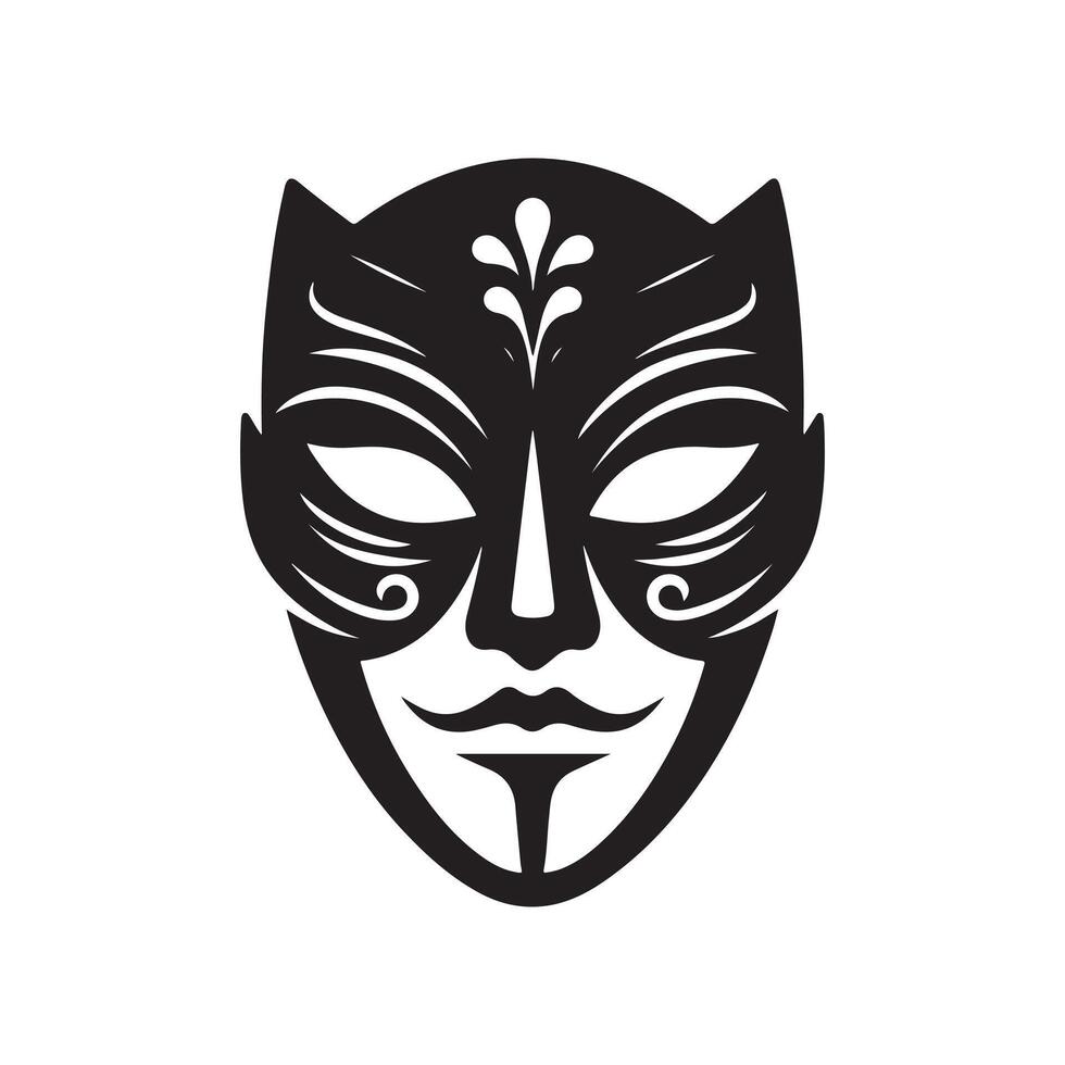 Tengu hacker face mask vector