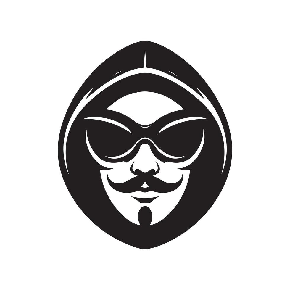 Tengu figure hacker mask art vector