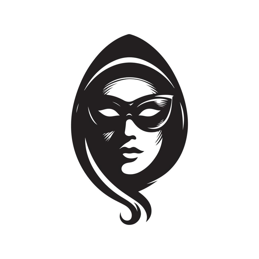 Tengu hacker mask logo design vector