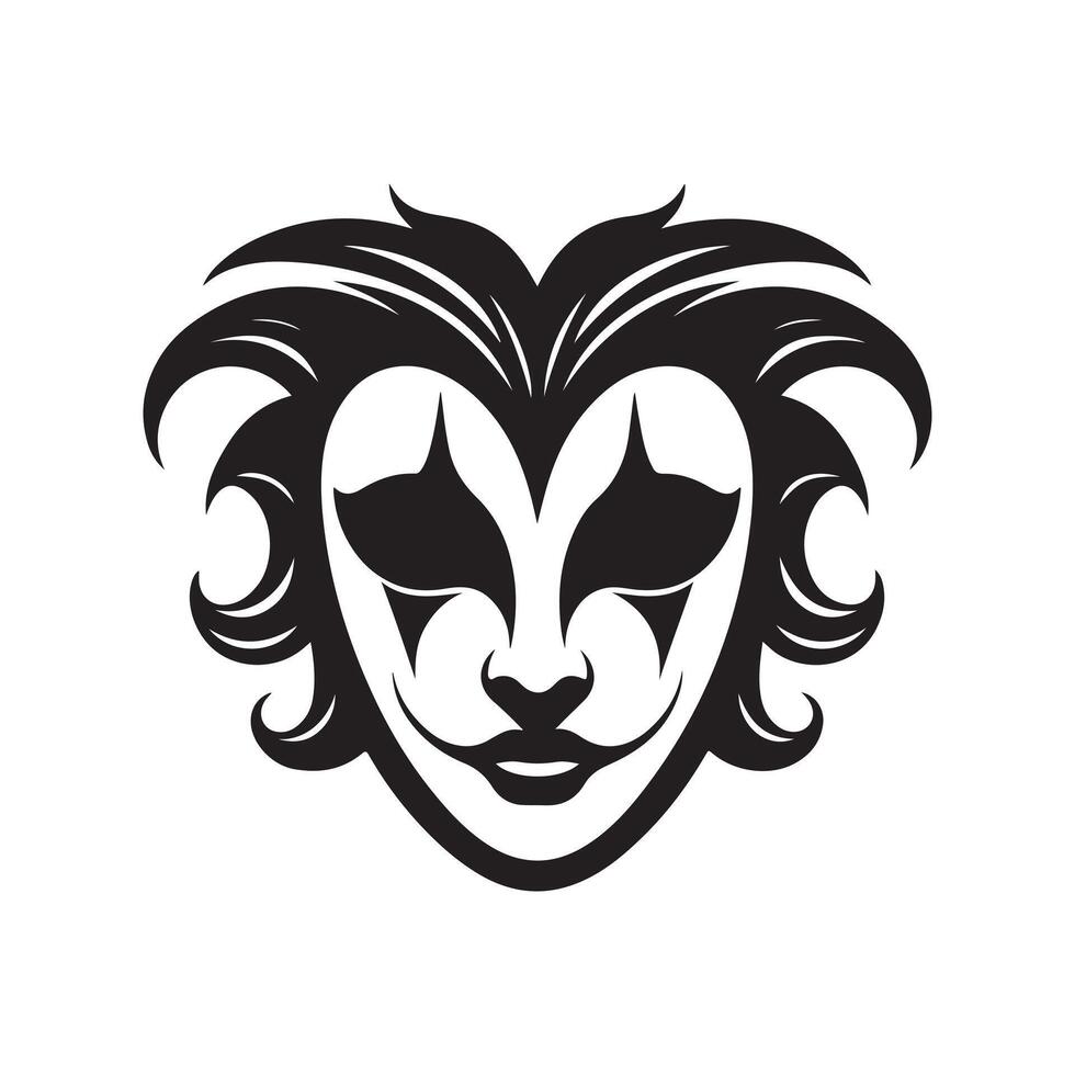 Joker mask art Silhouette vector