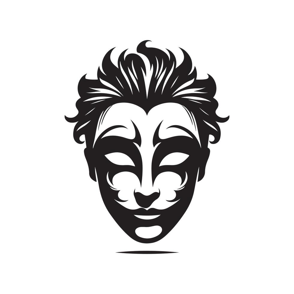 Joker face silhouette vector