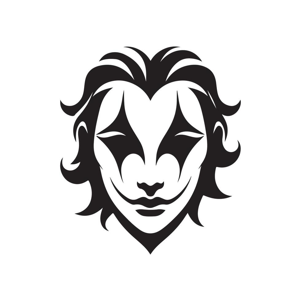 Joker face icon vector