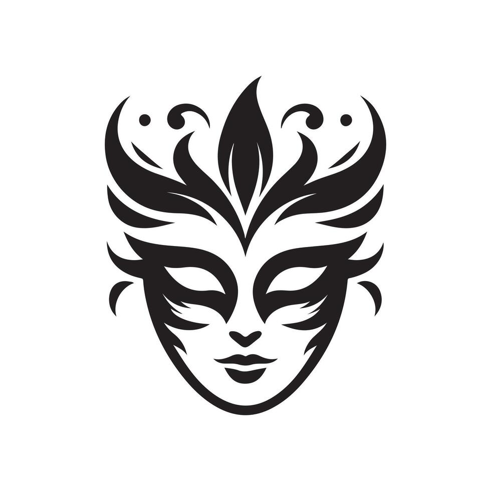 Joker mask silhouette graphic vector