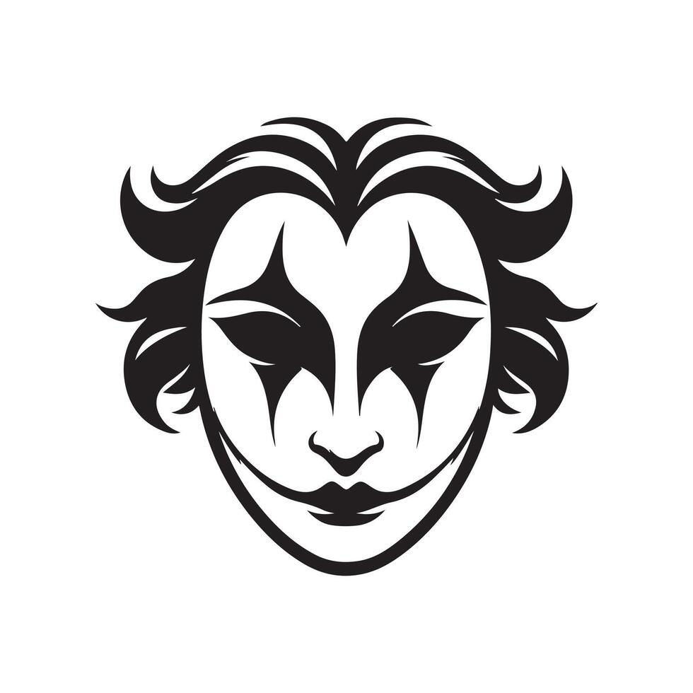 Joker face illustration vector