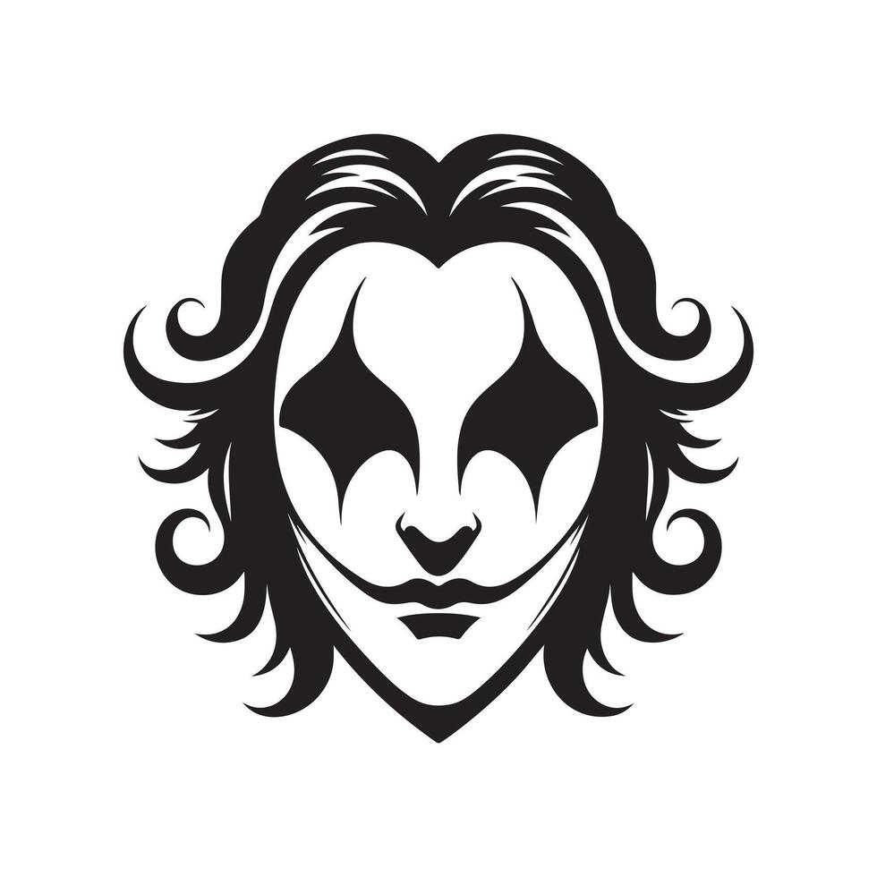 Joker mask drawing vector