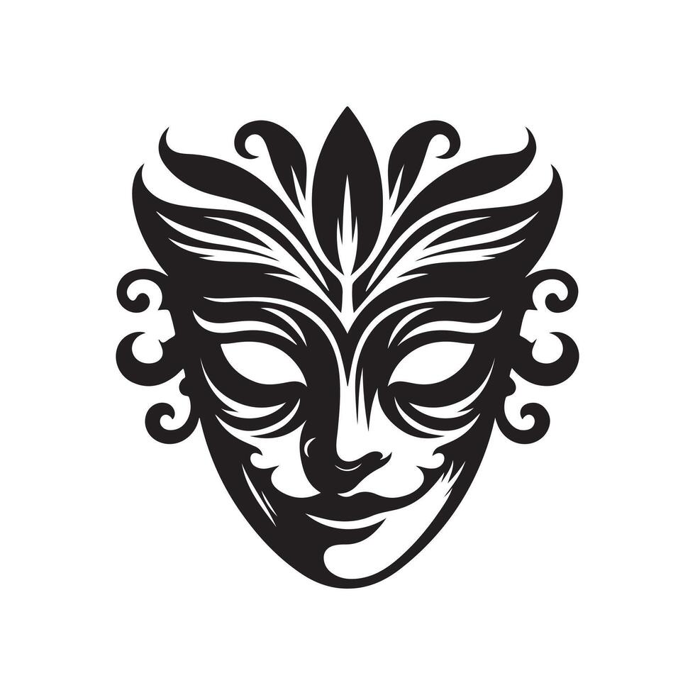 Joker face silhouette art vector