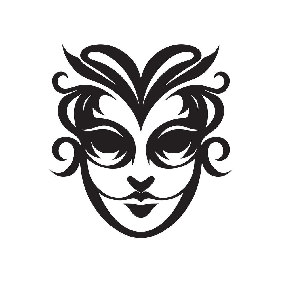 Joker character mask silhouette vector