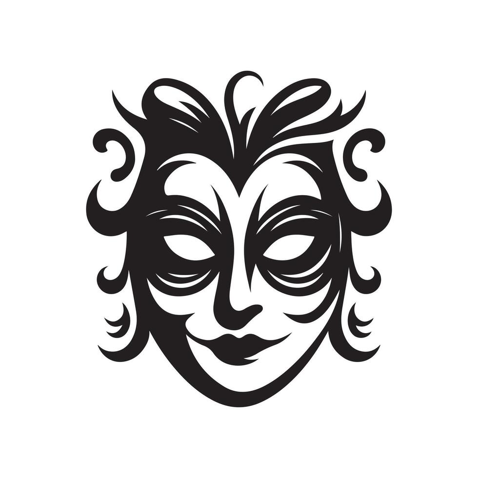 Joker mask figure vector
