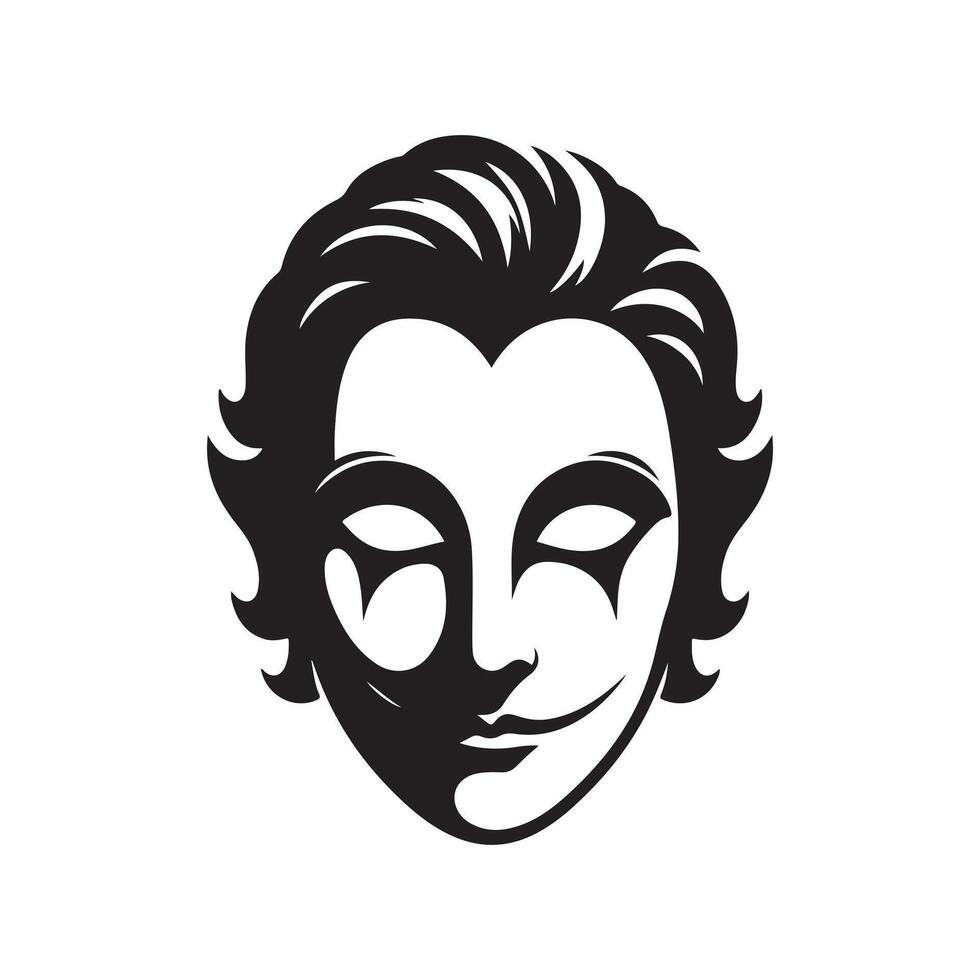 Joker face art design vector