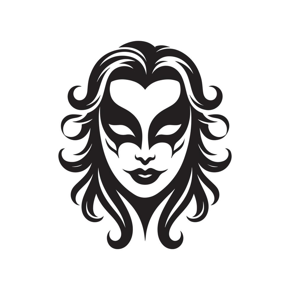 Joker mask silhouette vector