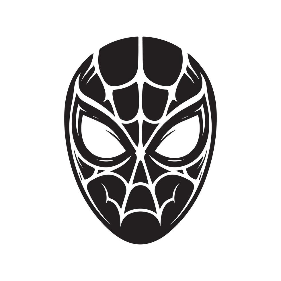 Silhouette Spider Man face design vector