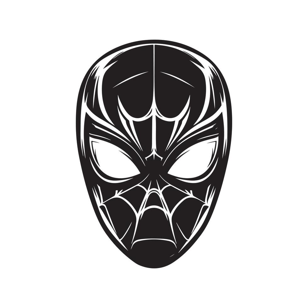 Spider Man face mask art vector