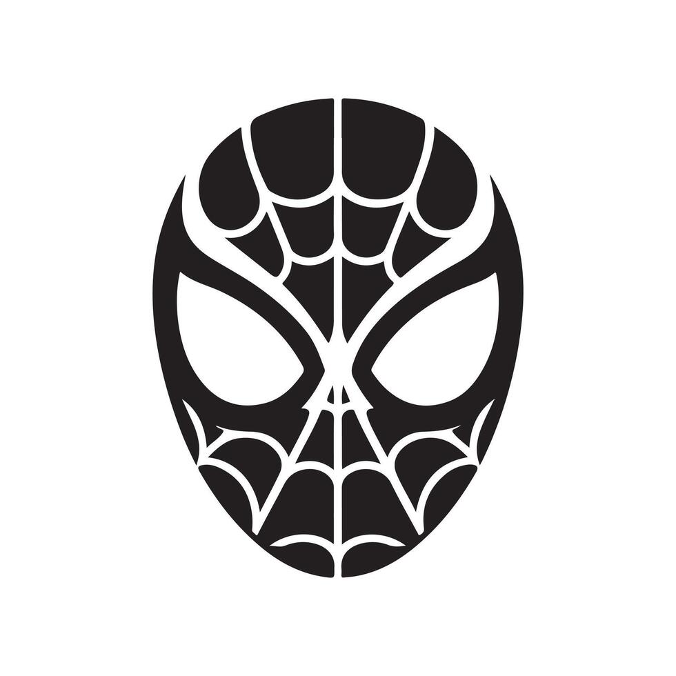 Spider Man character mask silhouette vector