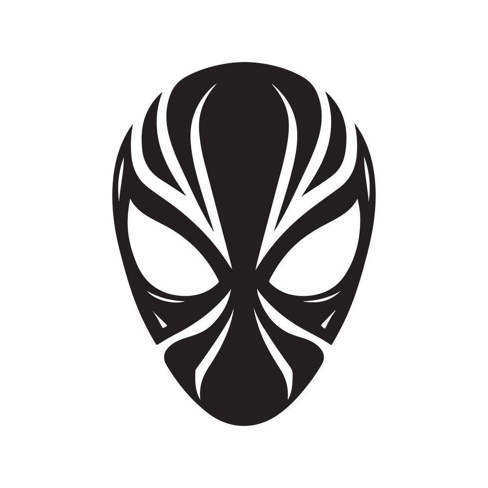Spider Man mask profile silhouette vector