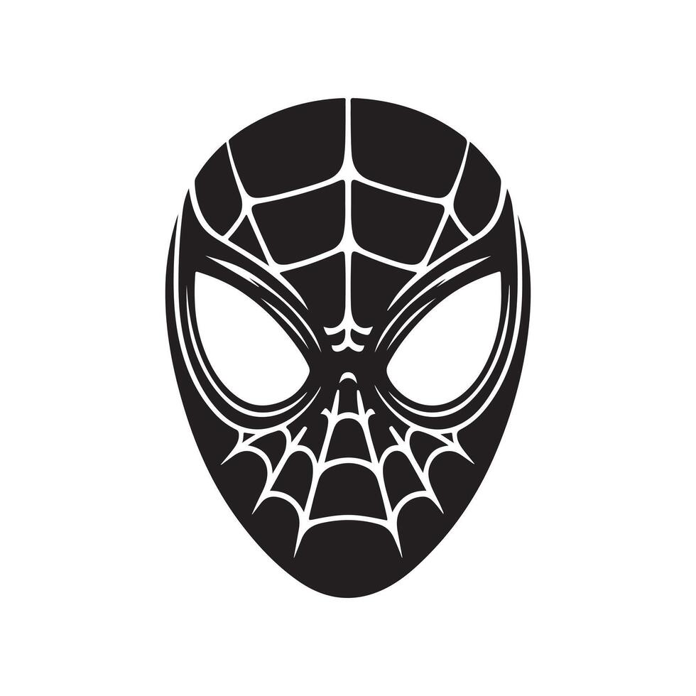 Art Spider Man face silhouette vector
