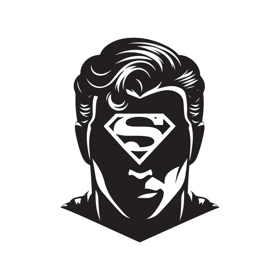 Superman face mask art vector
