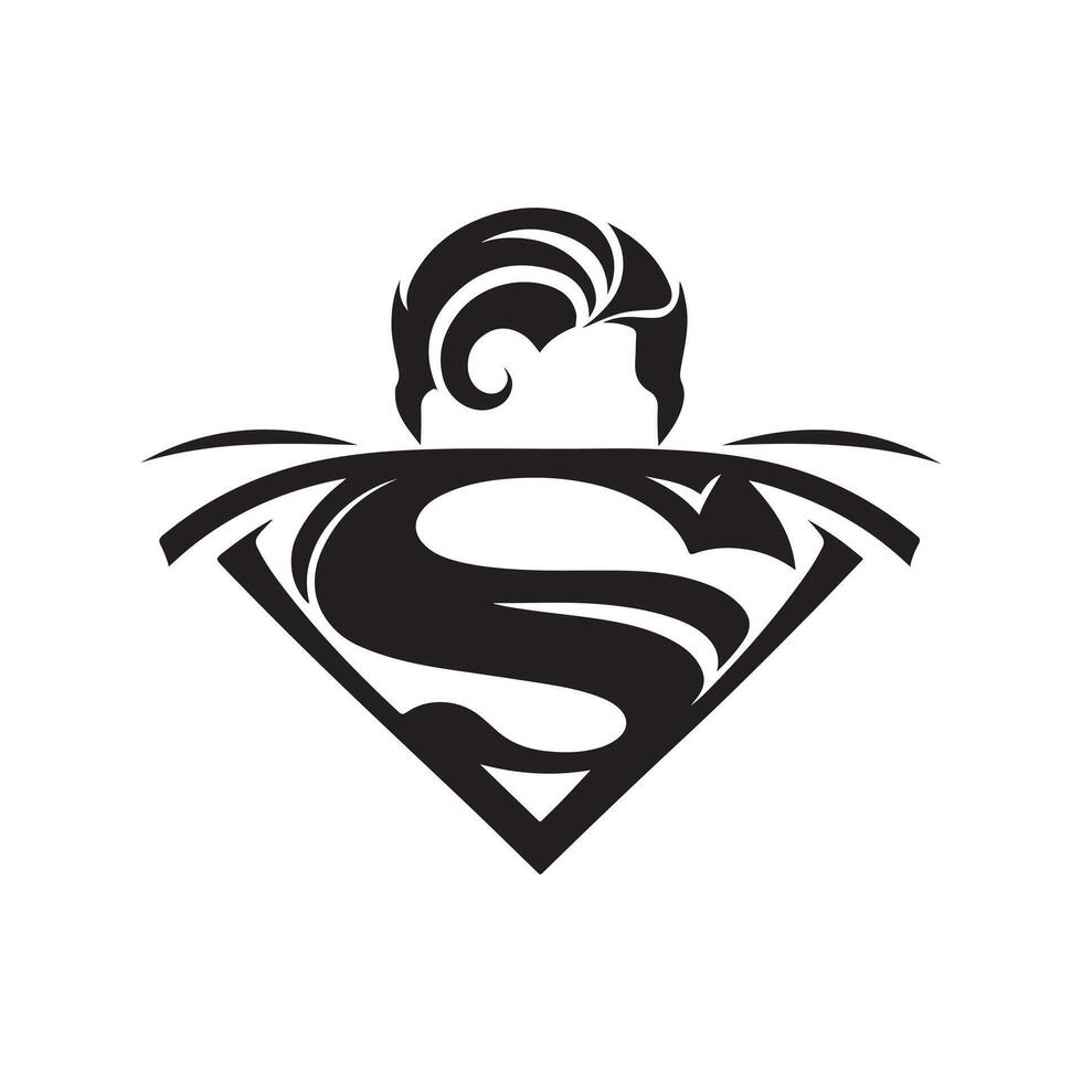 Superman mask silhouette graphic vector