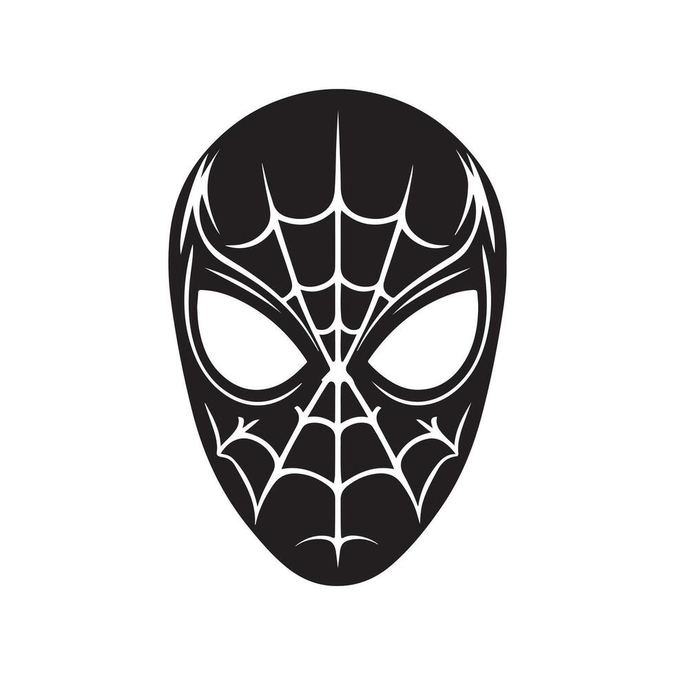 Spider Man mask silhouette graphic vector