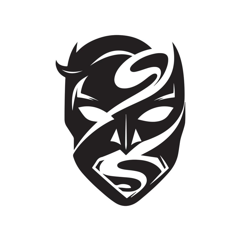 Art Superman mask silhouette vector