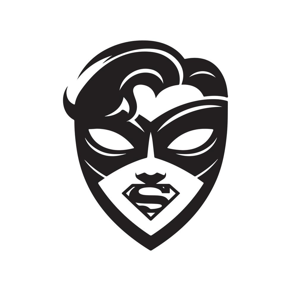 Superman mask digital art vector