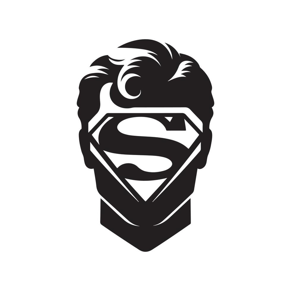 Superman mask profile silhouette vector