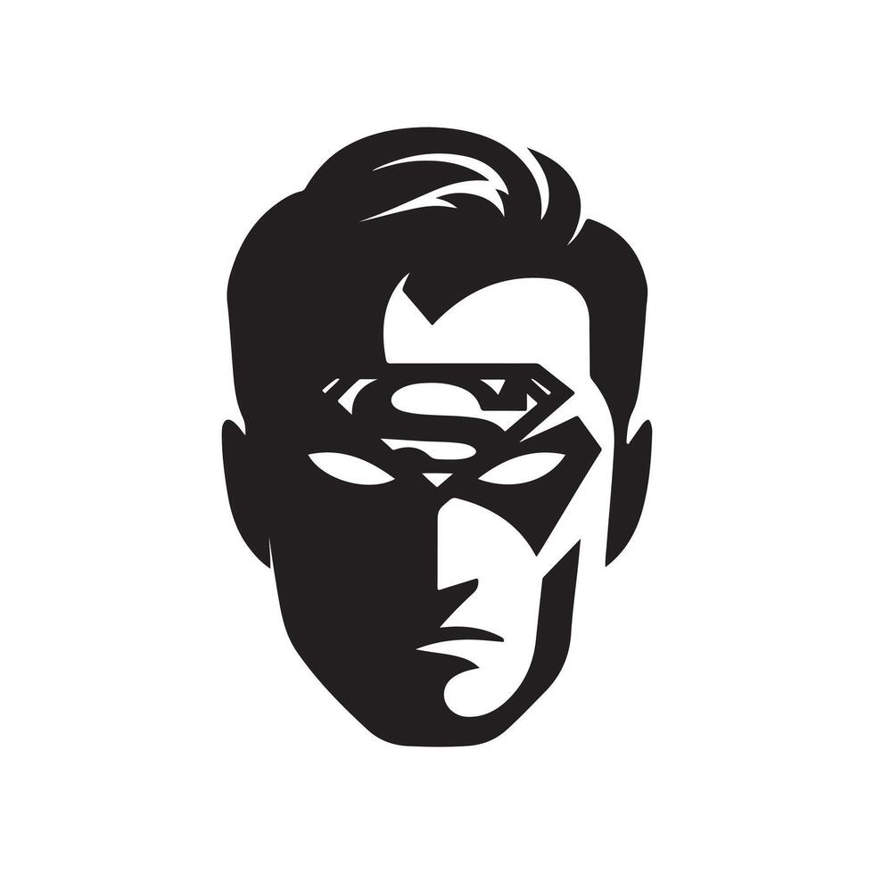 Superman silhouette face mask vector