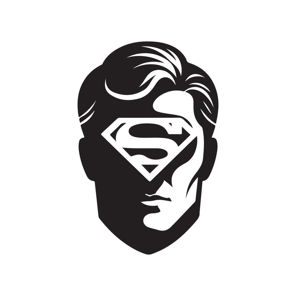 Superman character mask silhouette vector