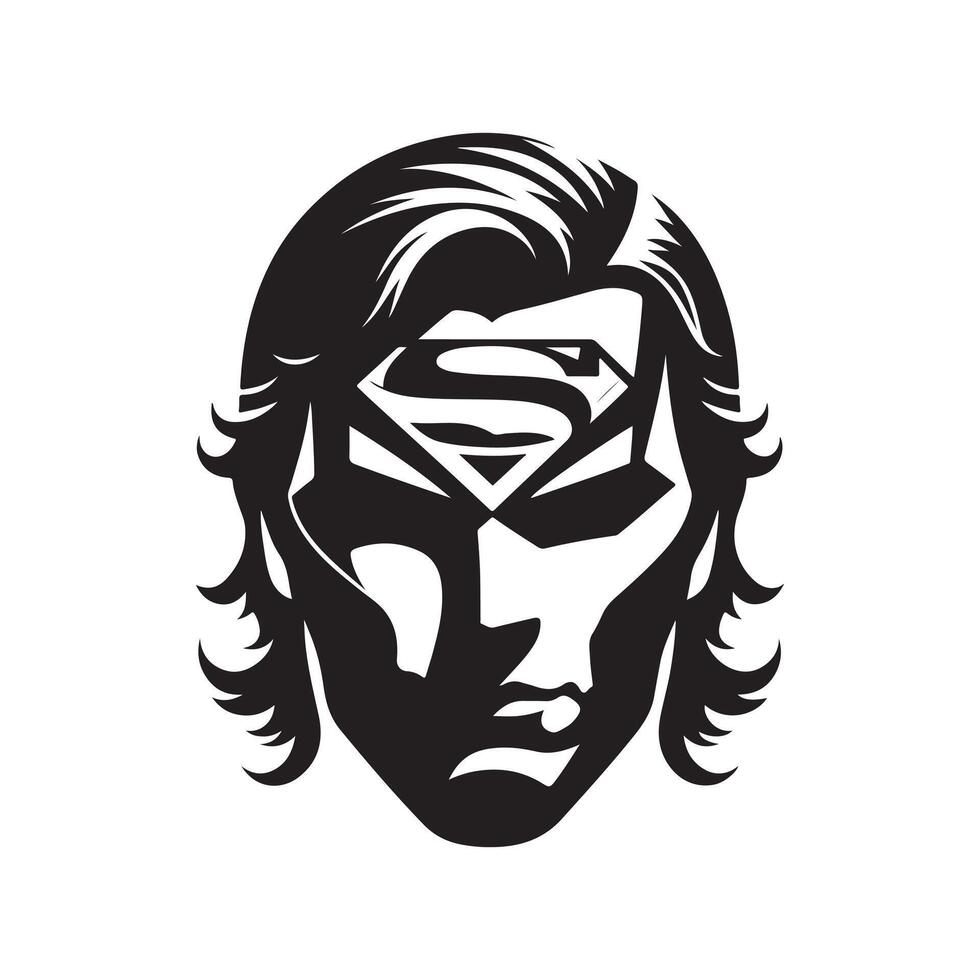 Superman mask silhouette illustration vector
