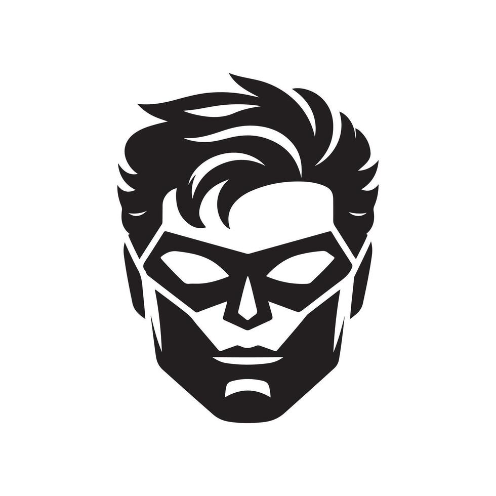Superman mask silhouette vector