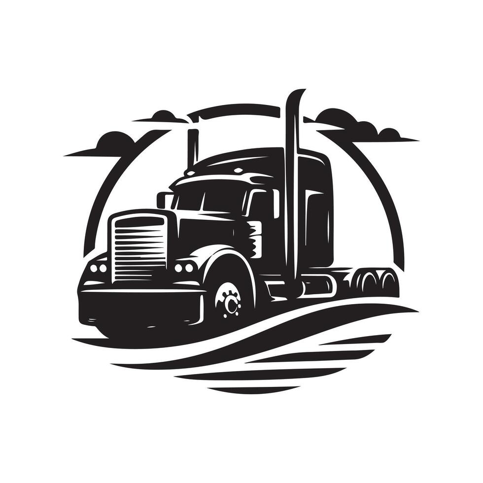 Truck driver art vector