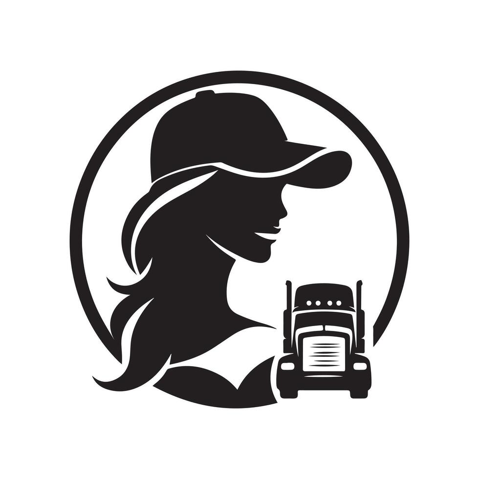 Trucker Art Silhouette vector