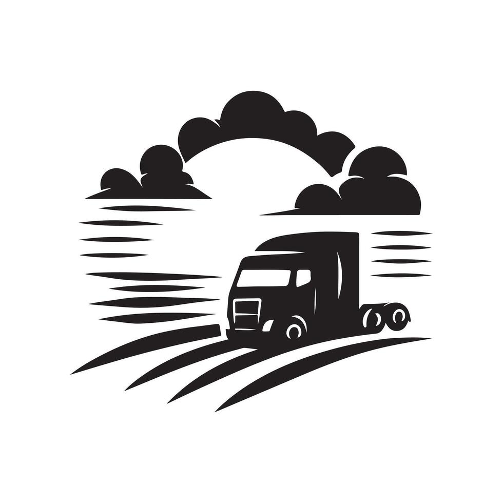 Truck driver silhouette art vector
