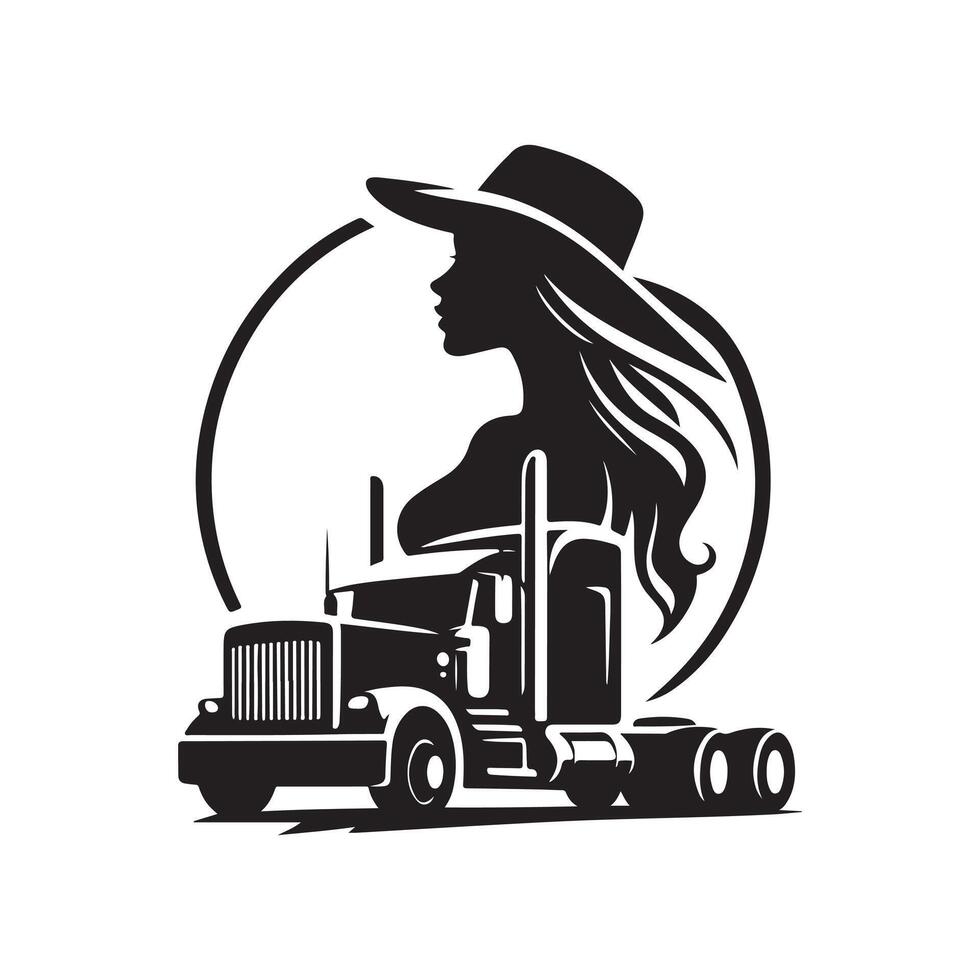 Art Trucker silhouette vector