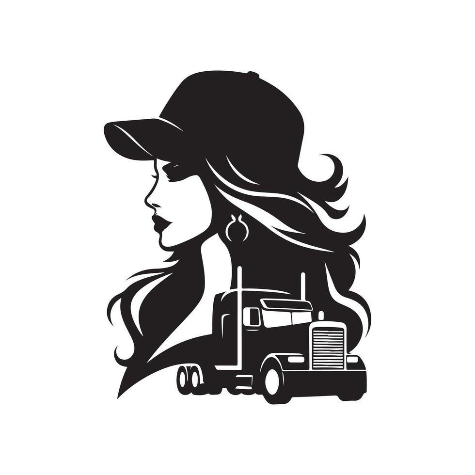 Trucker graphic illustration vector