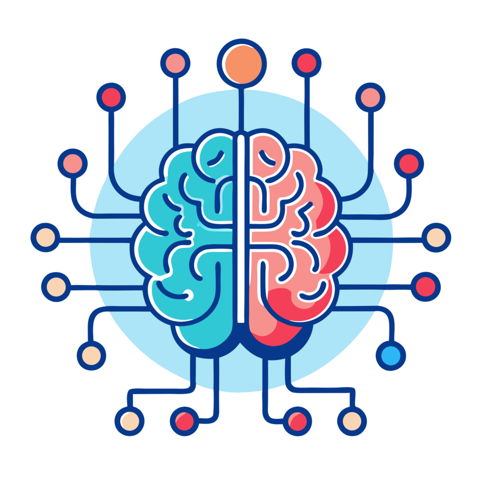 Vibrant brain circuit design illustrating artificial intelligence in a modern digital environment from a creative viewpoint png