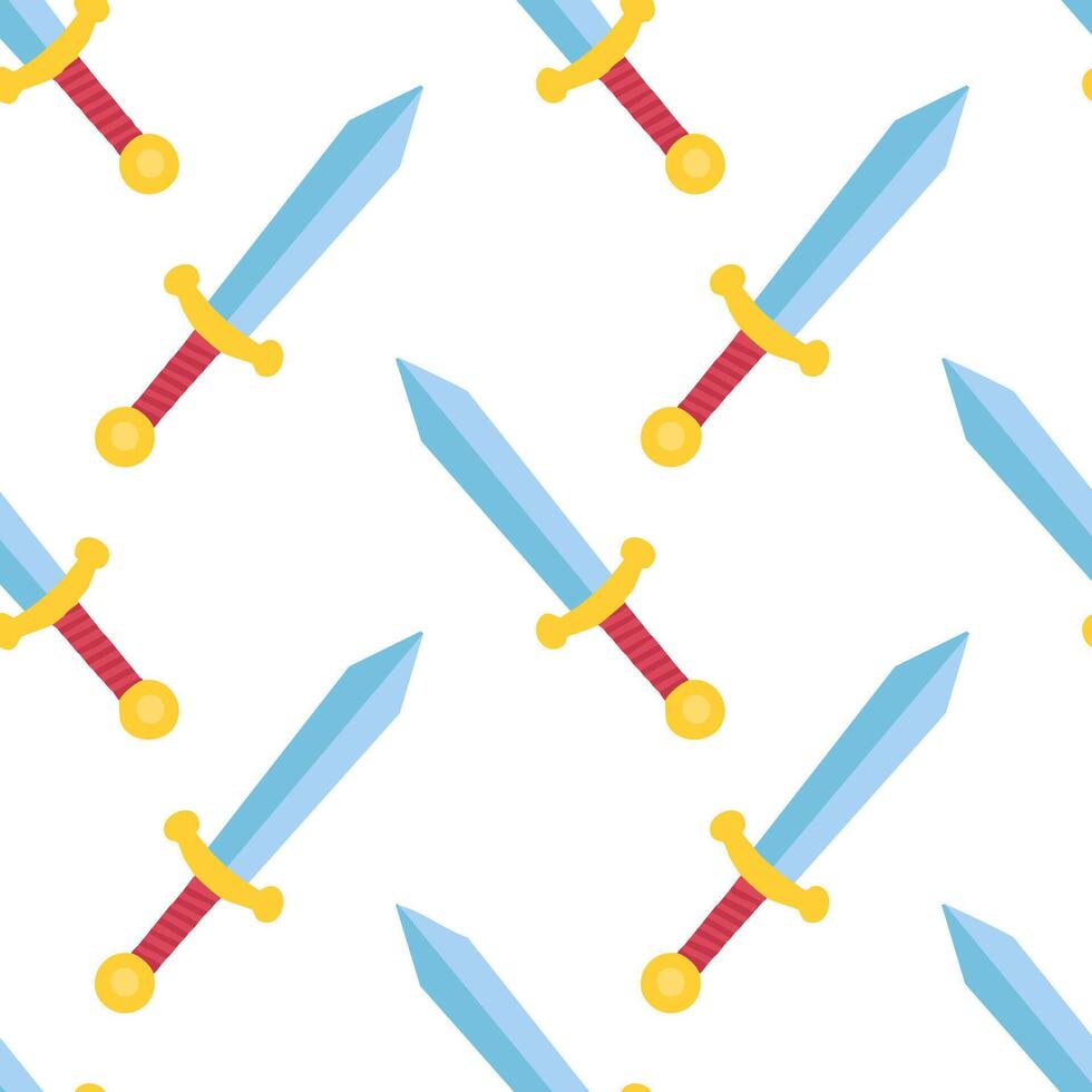seamless pattern toy sword vector