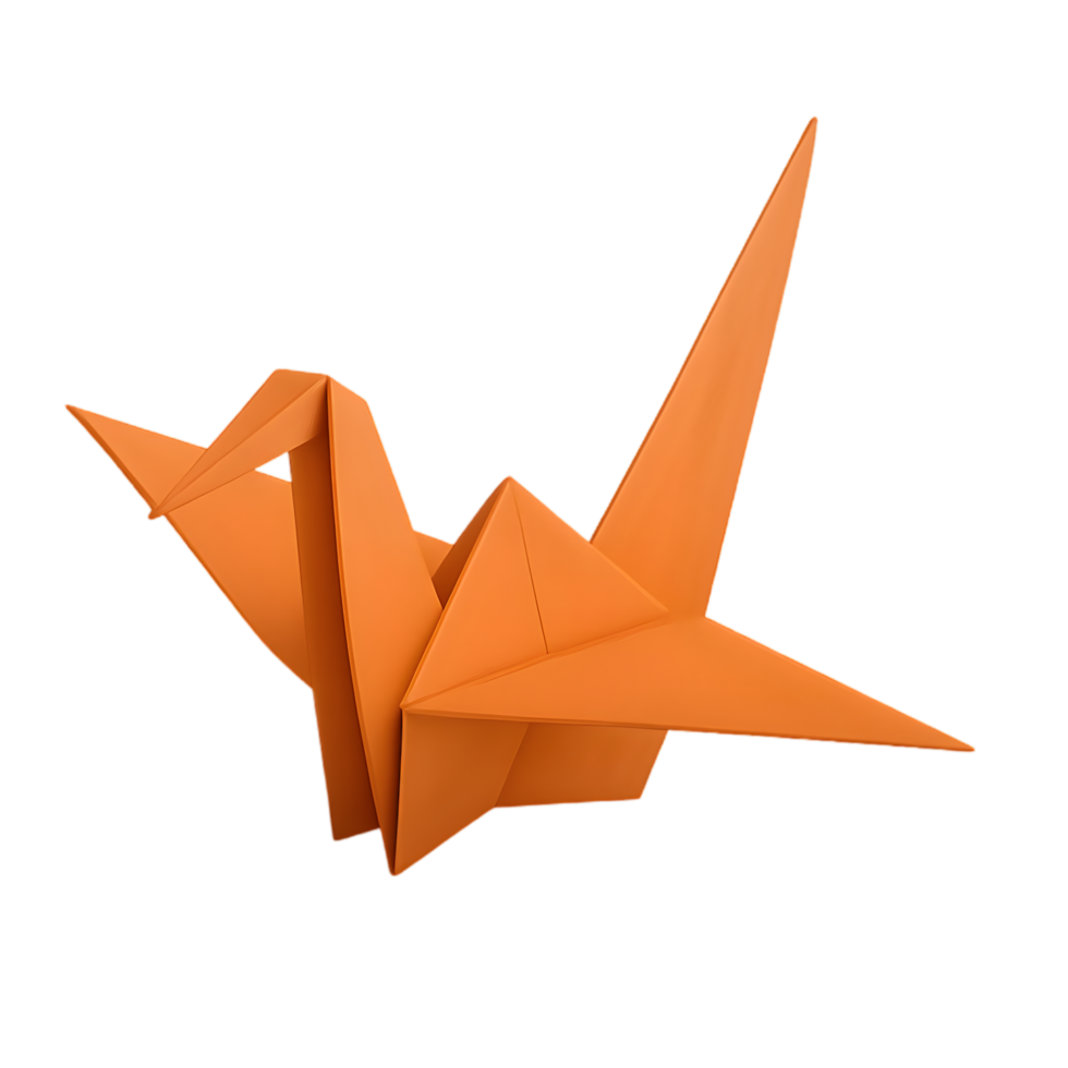 Creating an orange origami bird in a studio art craft indoor close up creativity unleashed png