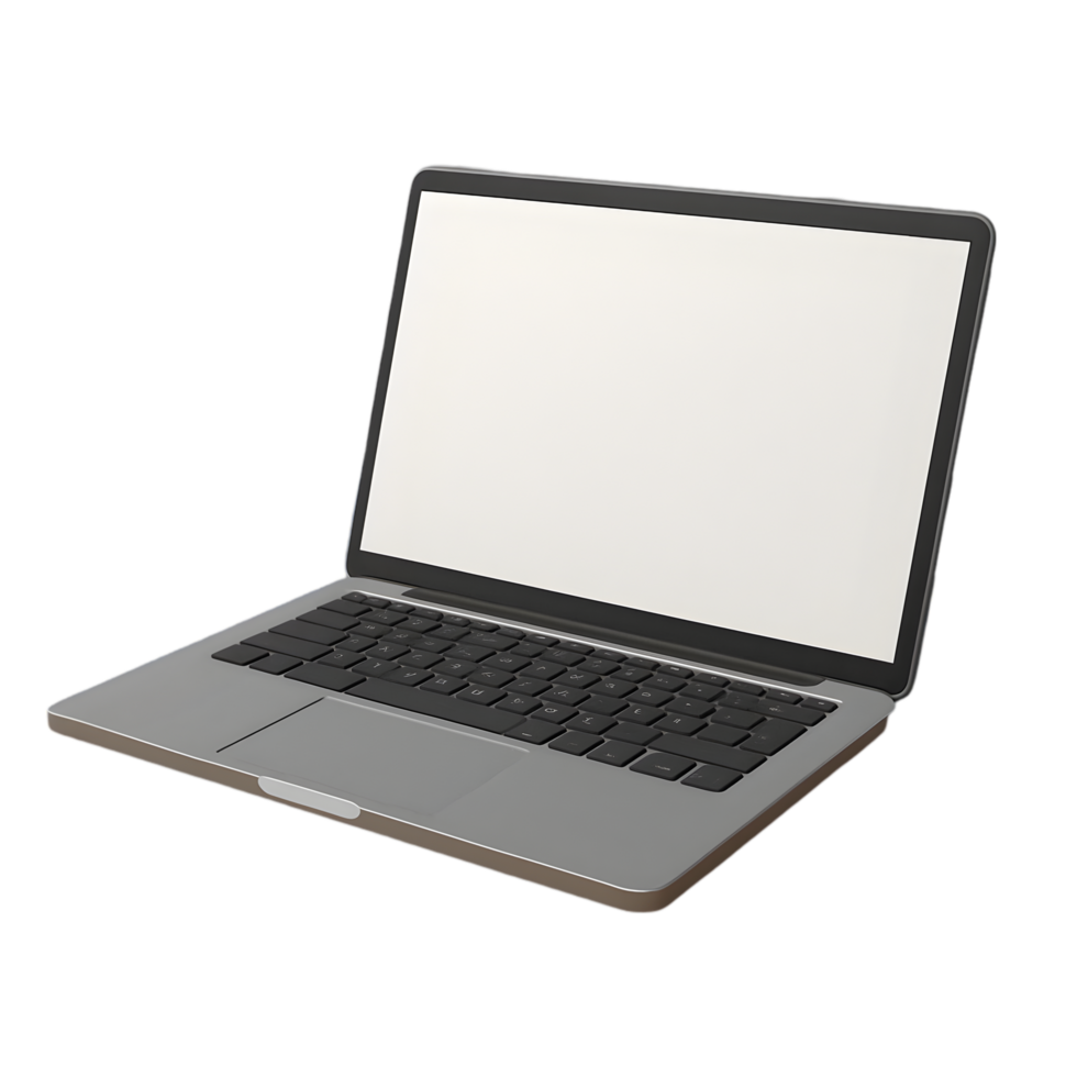 Office desk laptop in modern workspace technology showcase transparent background professional environment clean viewpoint png