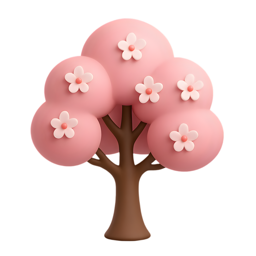 Sakura tree illustration transparent background graphic design digital art playful environment whimsical concept png