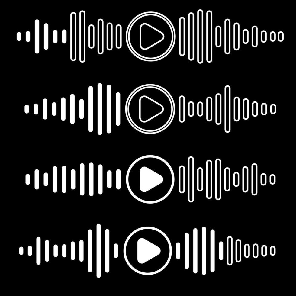 White sound waves set of equalizer. Audio frequency pattern, sound waveform, music visualization, EQ bars, digital sound design, dynamic audio spectrum, abstract sound signal. vector