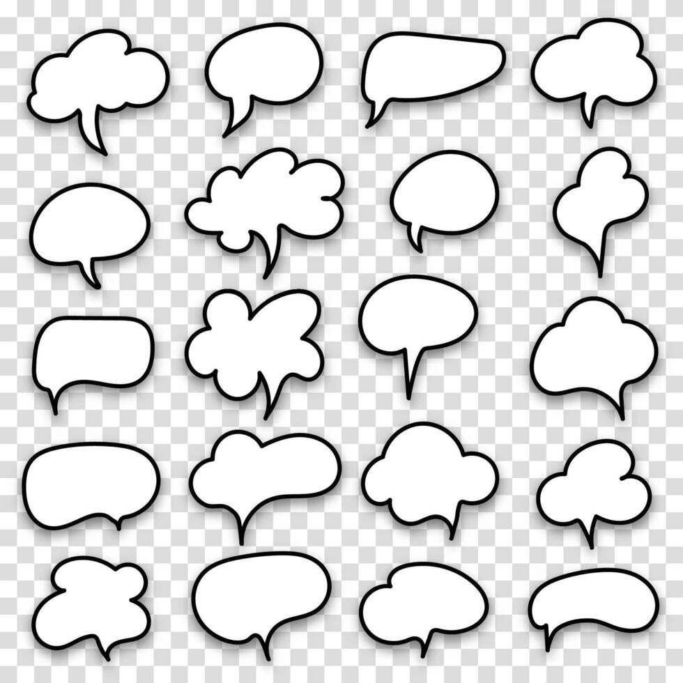 Collection set of speech bubbles on background. The concept of communication of people in the field of business and everyday affairs. vector
