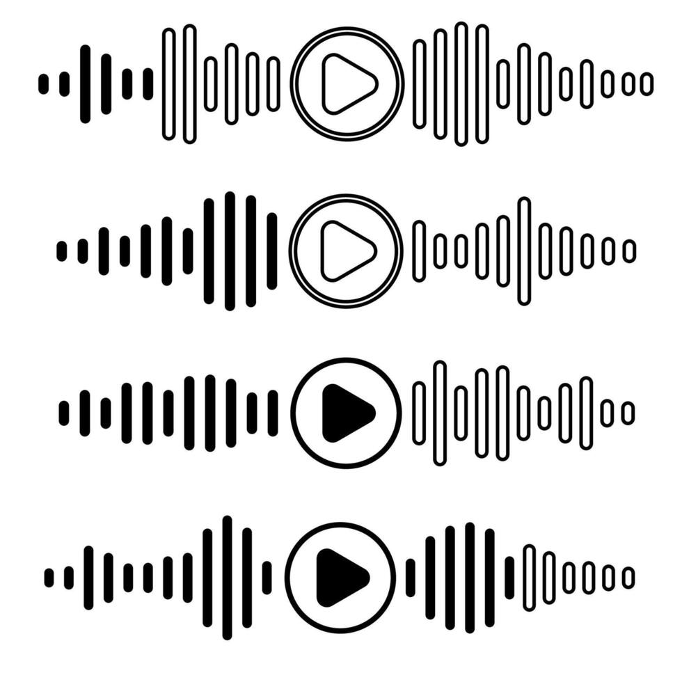 Sound wave and microphone icon. Voice message symbol, black flat design, podcast and audio app graphic, digital communication element, media and web illustration. vector