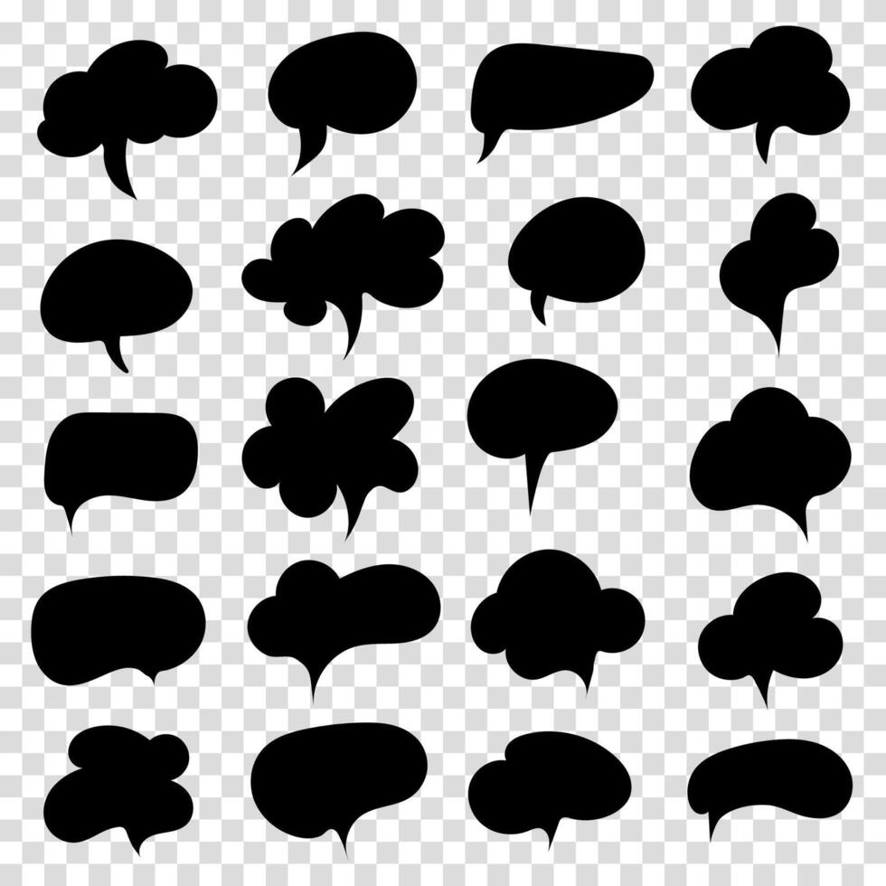 Set of speech bubble collection. Talk symbols, communication elements, dialog icons, business and everyday conversation design, chat interface graphics, message and speech concept. vector