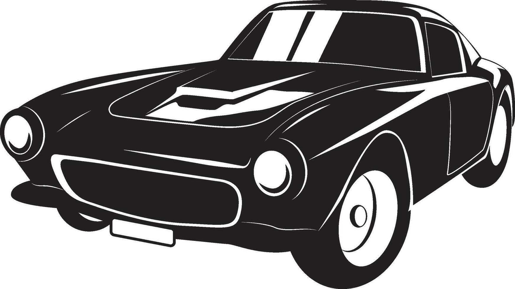 Abstract Car in Black and White Minimalist Illustration vector