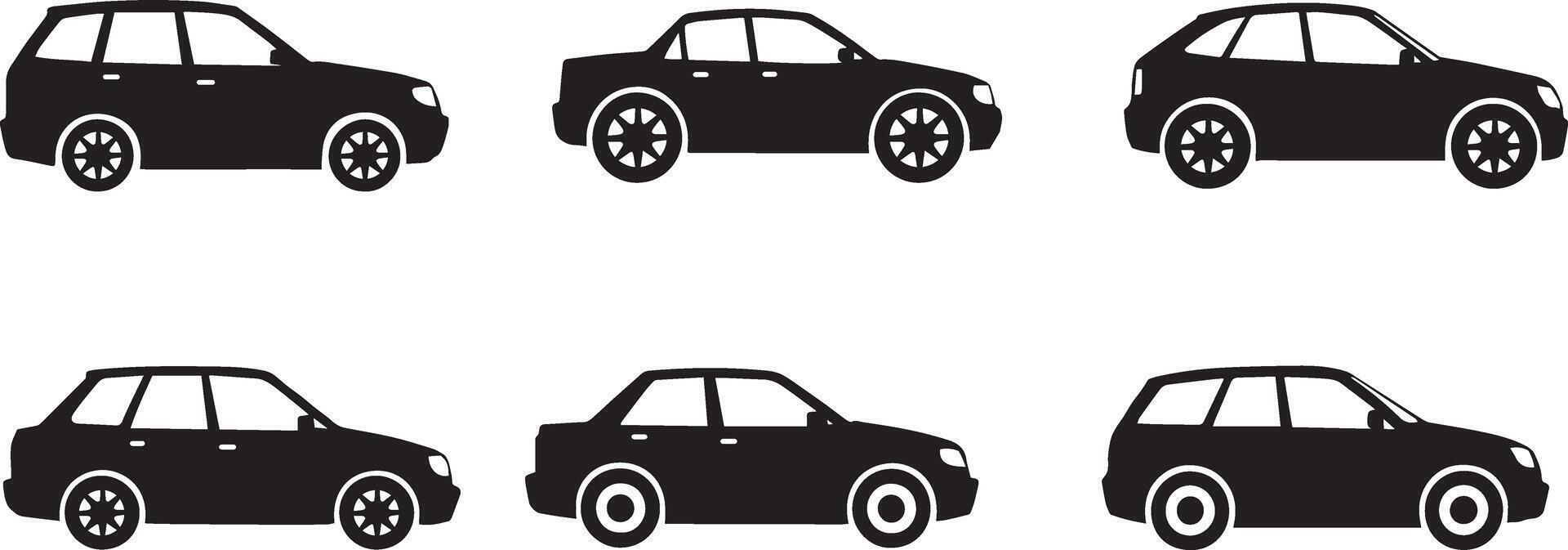 Modern Car Silhouettes Free Illustration Set vector