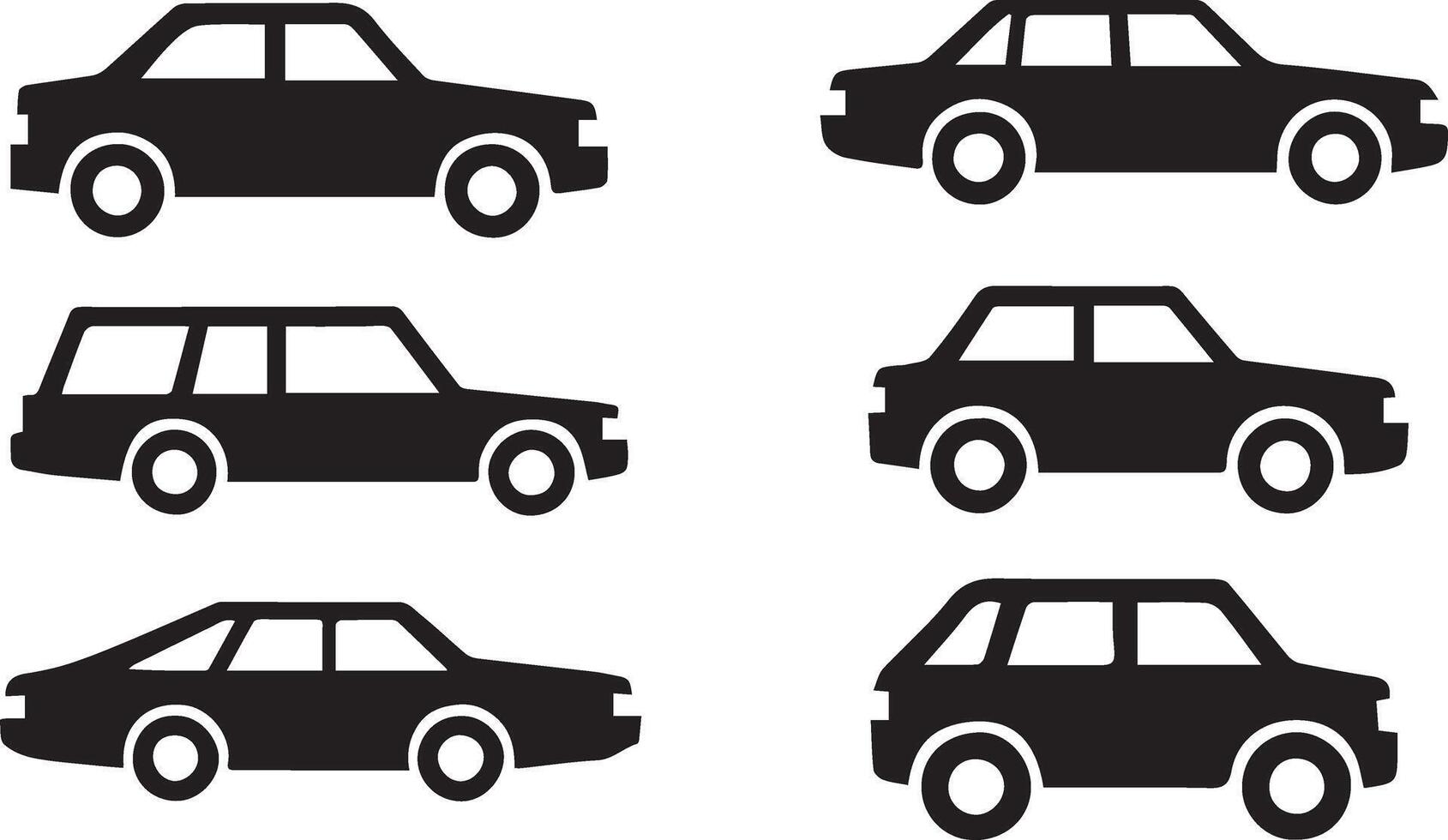 Classic Automobile Silhouettes Old Vehicle Graphics vector