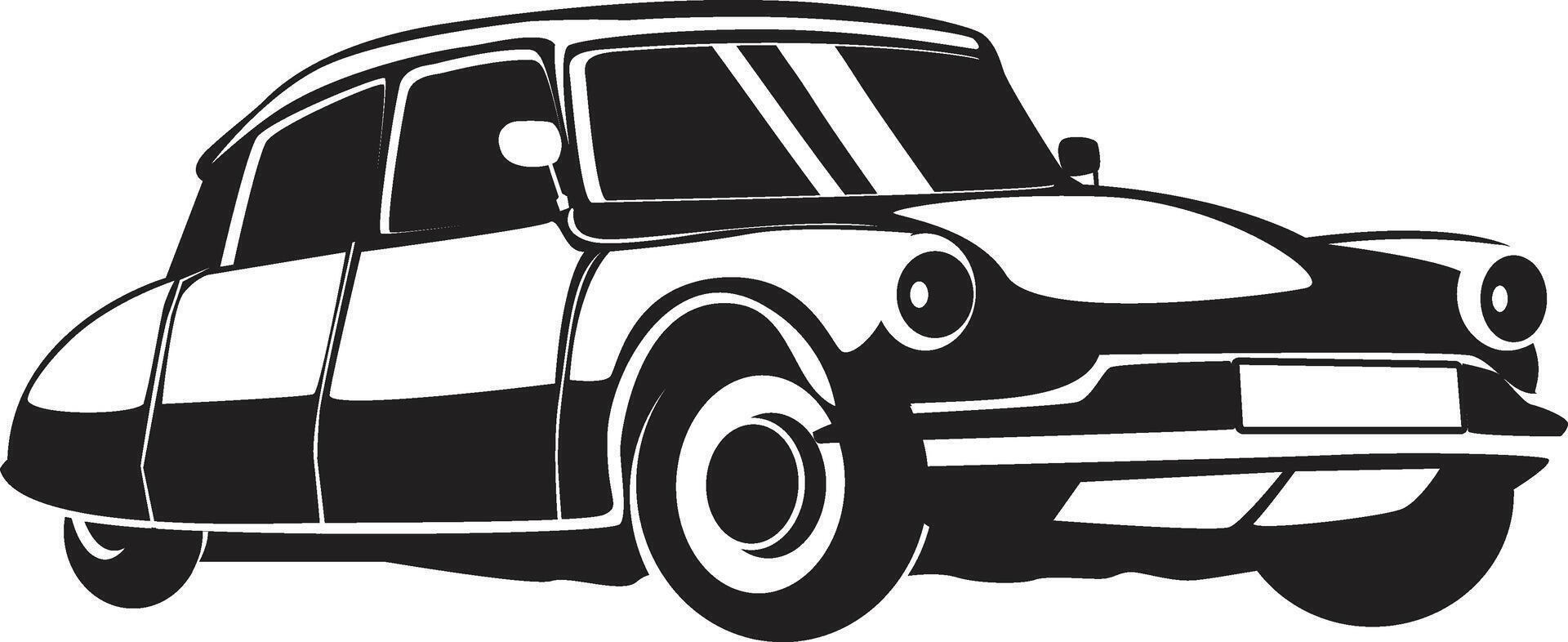 Black and White Car Outline Conceptual Design vector