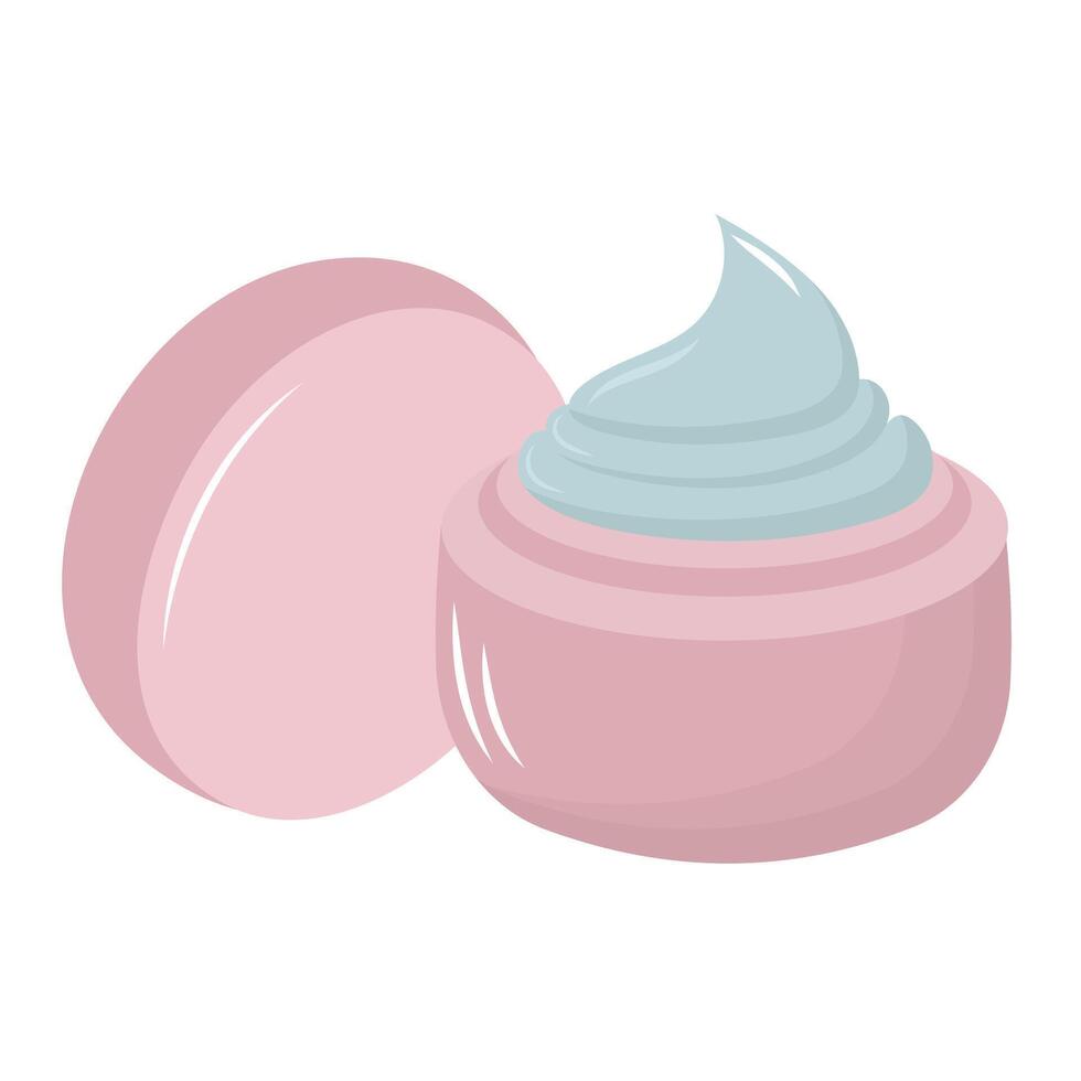 Cosmetics cream jar. Plastic container with cosmetics product. vector