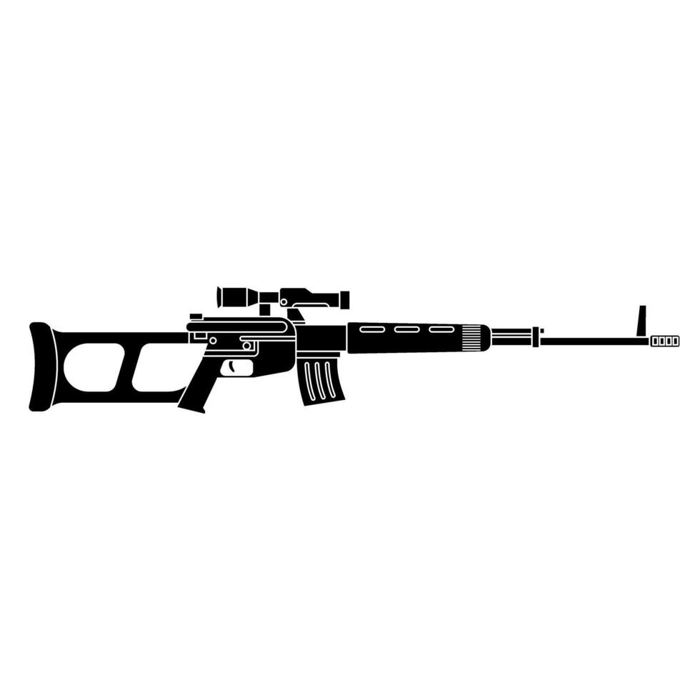 Sniper rifle icon. Simple illustration of sniper rifle sign or symbol for web. vector