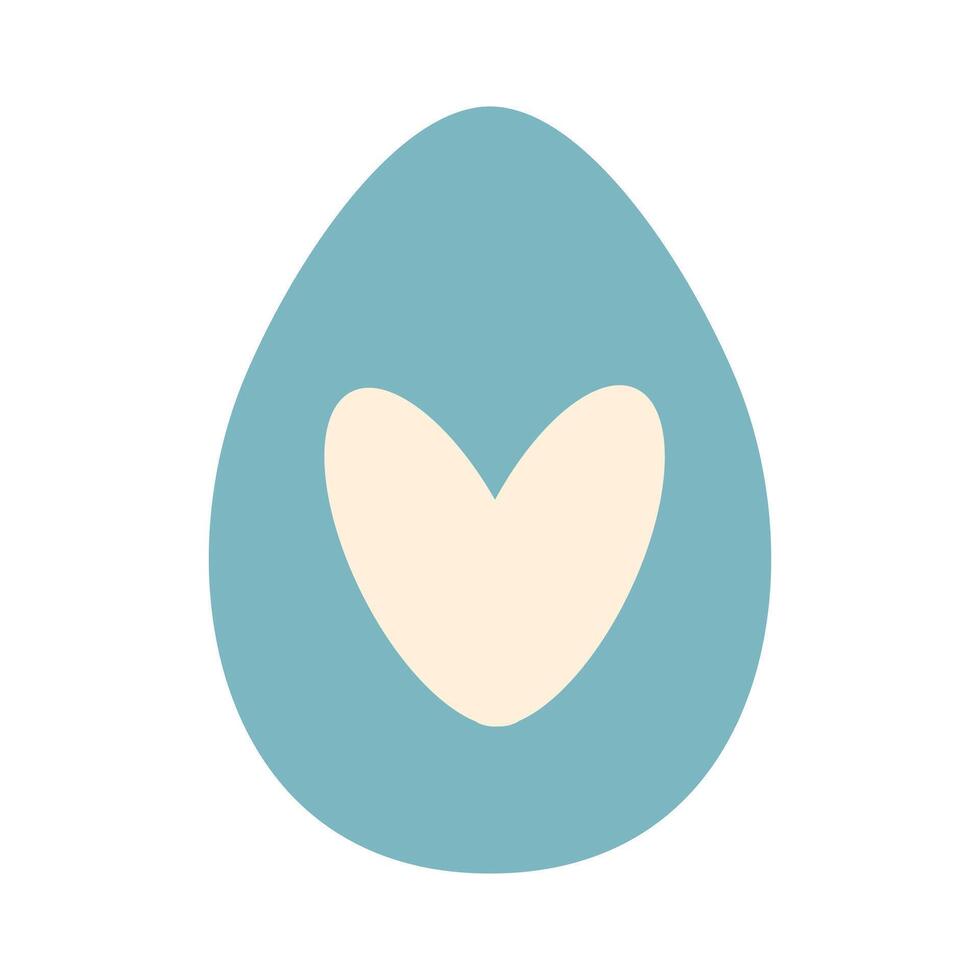 Easter egg with heart vector